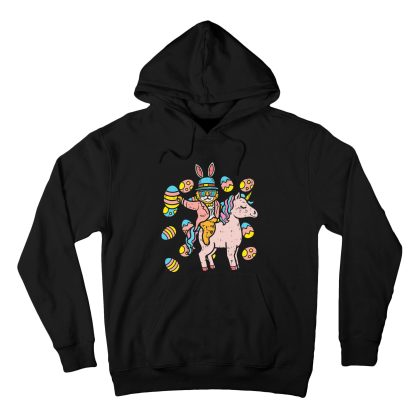 Cat Bunny Ears Eggs Riding Unicorn Easter Day Hoodie For Men Women, Happy Easter Day Gift Idea, Cat Bunny Sweatshirt Gift