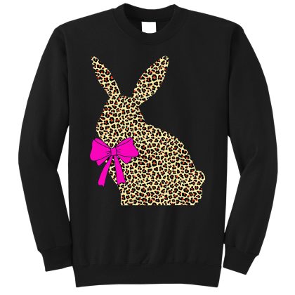 Easter Bunny Leopard Plaid Buffalo Rabbit Easter Day Sweatshirt For Men Women, Happy Easter Day Gift Idea, Bunny Sweatshirt Gift