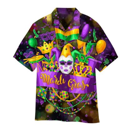 Happy Mardi Gras Hawaiian Shirt Aloha Regular Fit Short Sleeve Shirt For Men And Women