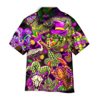 Mardi Gras Louisiana Hawaiian Shirt Aloha Regular Fit Short Sleeve Shirt For Men And Women