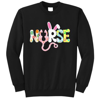 Stethoscope Scrub Nurse Life Easter Day Bunny Eggs Sweatshirt For Men Women, Happy Easter Day Gift Idea, Bunny Sweatshirt Gift